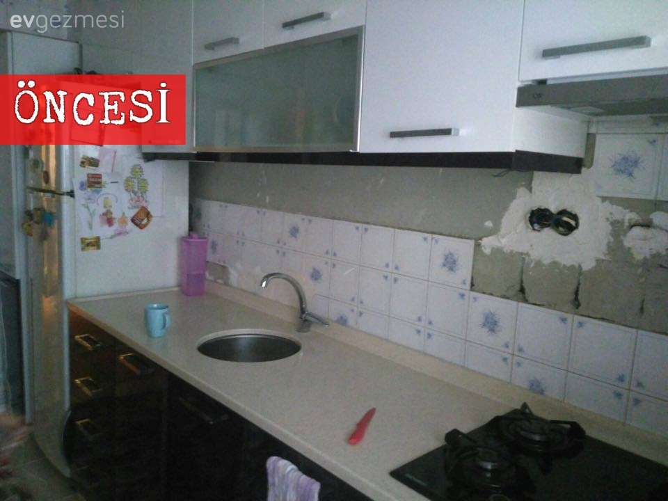 3D panel ile havası tamamen değişen bir mutfak..