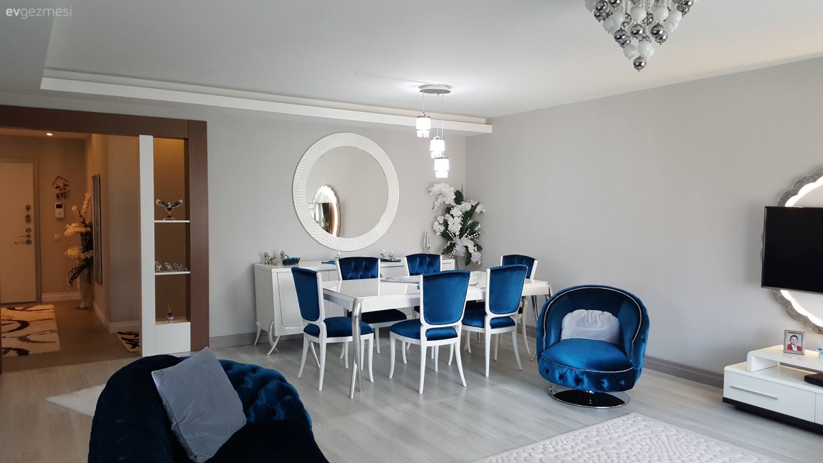 Ayna, Berjer, Mavi, Salon, Yemek Odası, Avangart, Parlament mavisi