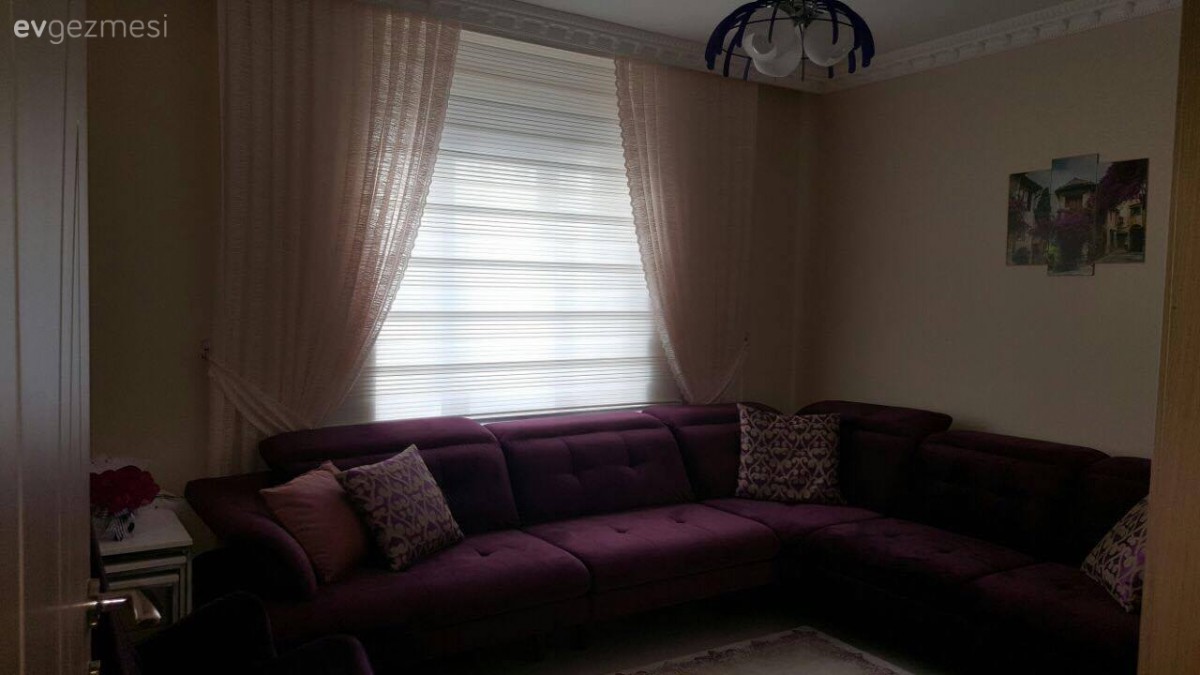 Köşe koltuk, Mor, Oturma Odası, Perde