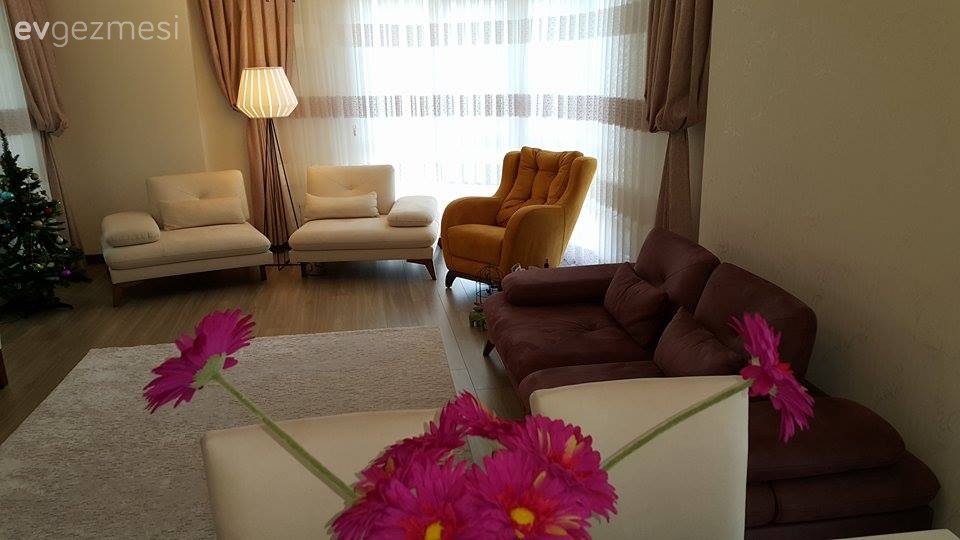 Aydınlatma, Berjer, Kahverengi, Krem, Lambader, Salon, Sarı