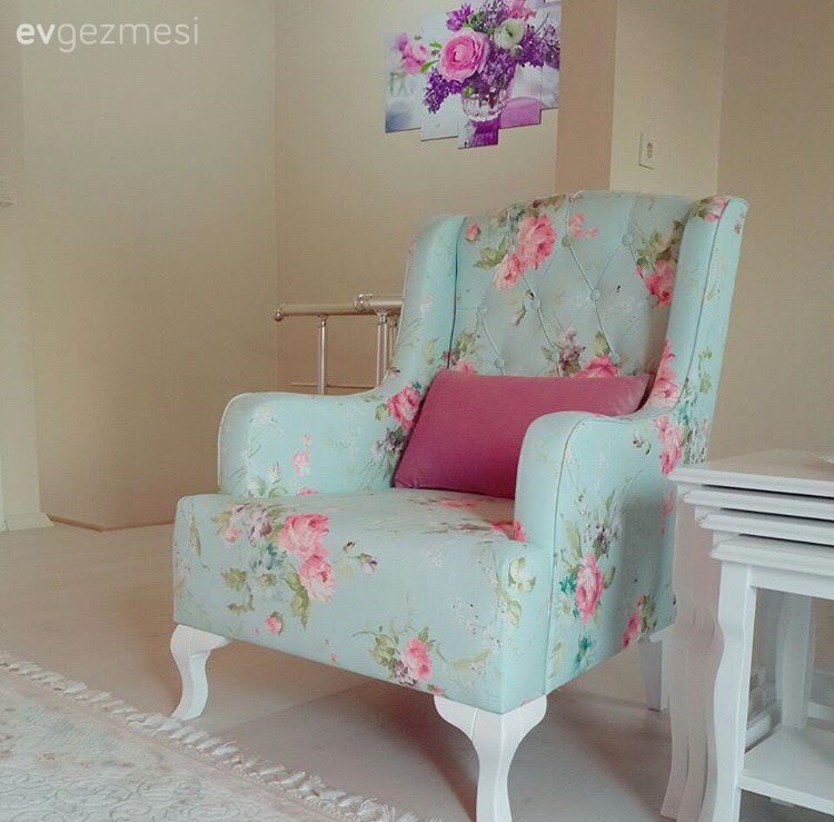 Berjer, Çiçekli desen, Pembe, Yeşil