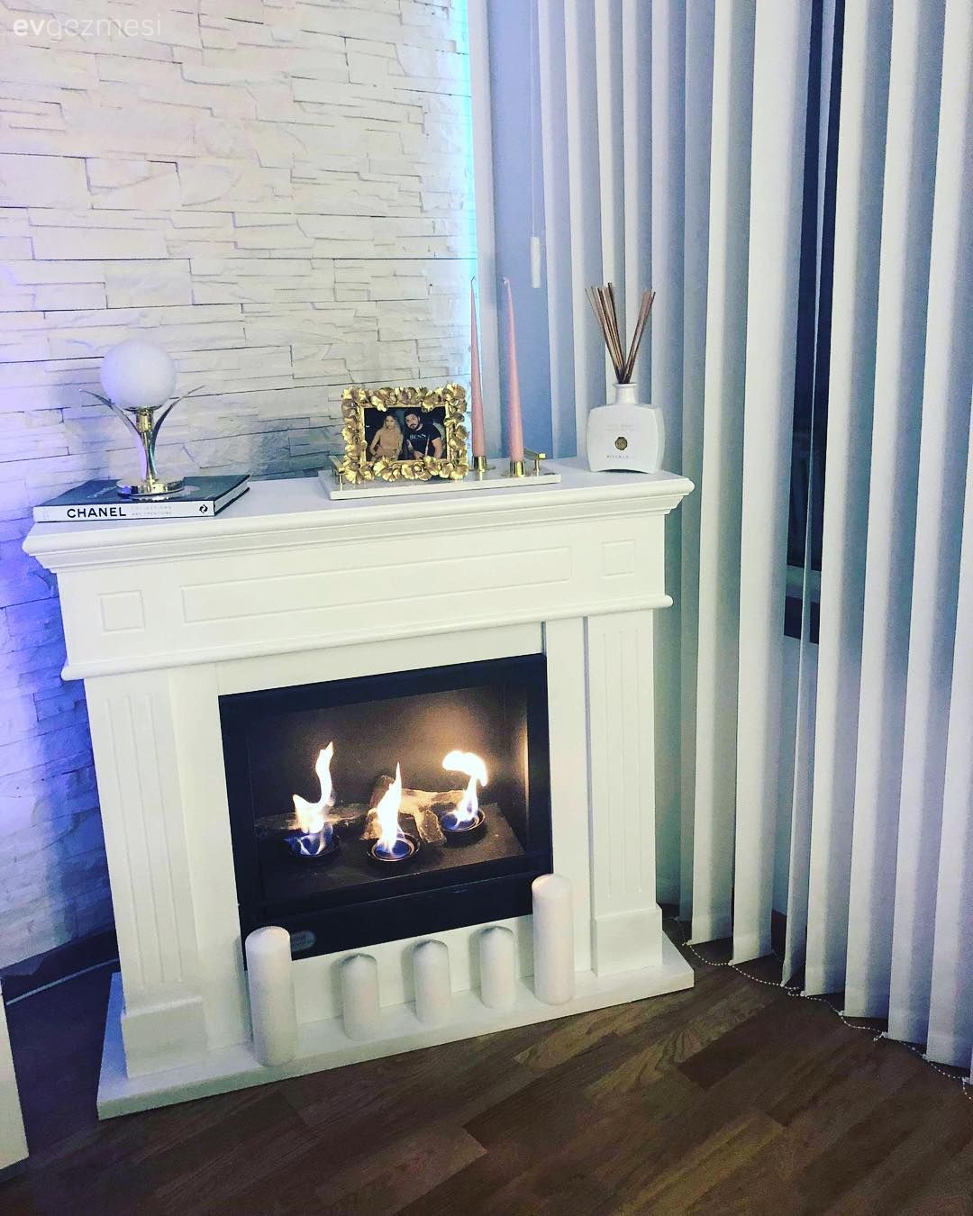 Salon, Şömine, Perde