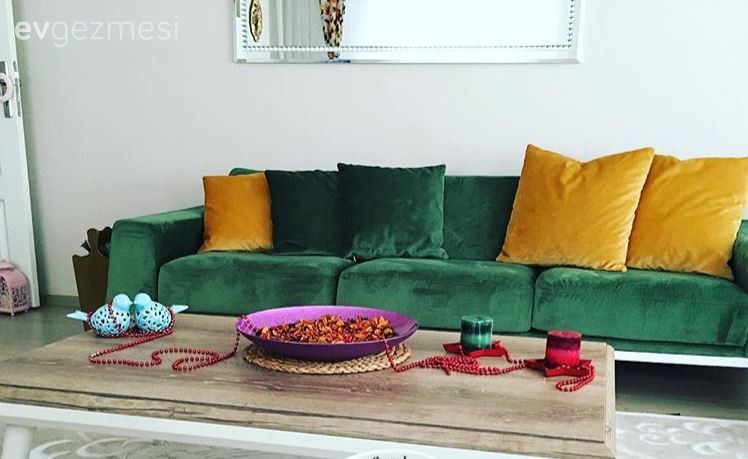 Dekoratif Objeler, Salon, Sarı, Sehpa, Yeşil