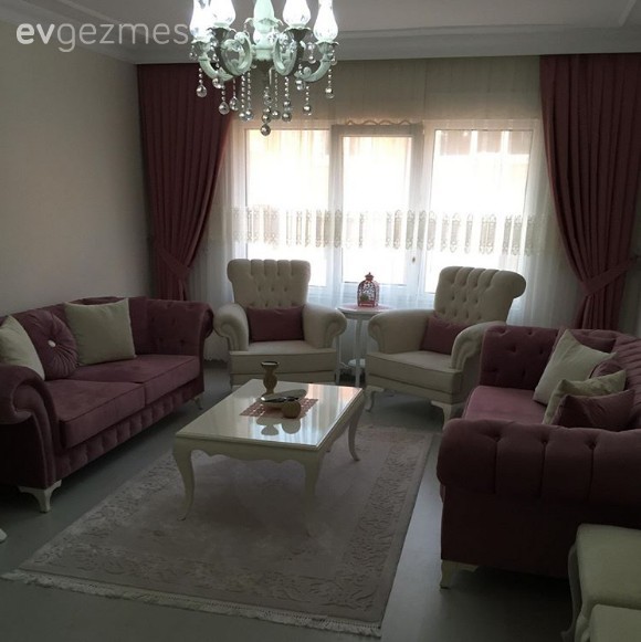 Beyaz, Halı, Pembe, Perde, Salon, Sehpa