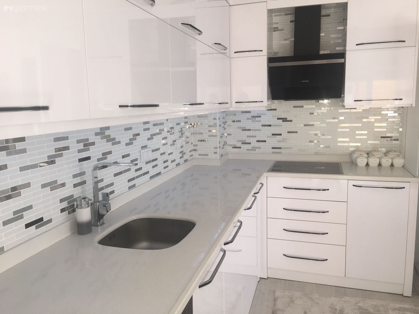 Beyaz mutfak, Mutfak, Cam Ankastre, Amerikan Mutfak