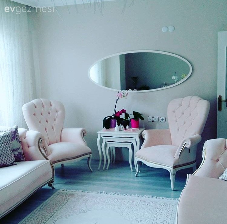 Ayna, Berjer, Pembe, Salon