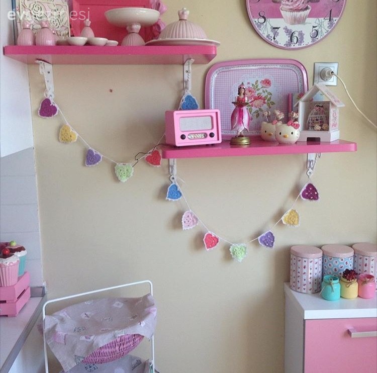 Mutfak, Mutfak aksesuarları, Pembe, Duvar rafı