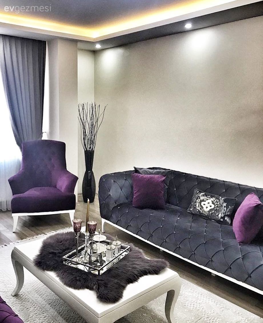 Salon, Gri, Chesterfield, Berjer, Orta sehpa