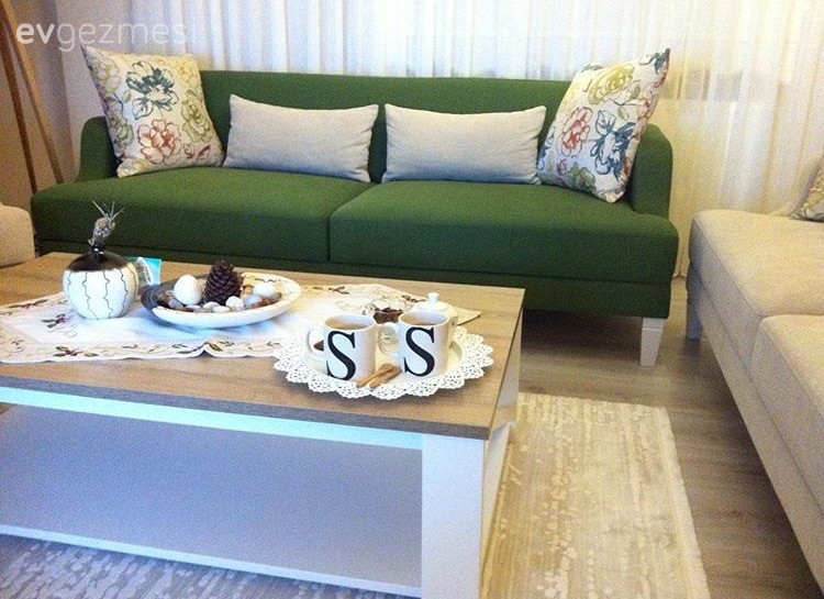 Toprak renklerde, naturel ve zarif bir salon..