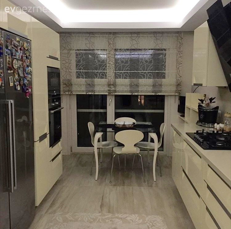 Modern mutfak, Mutfak, Mutfak masası, Perde