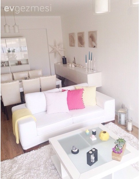 Beyaz, Pembe, Salon, Sarı