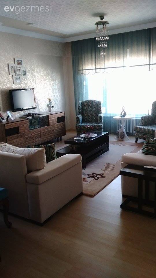 Berjer, Mavi, Perde, Salon, Sehpa, Tv ünitesi