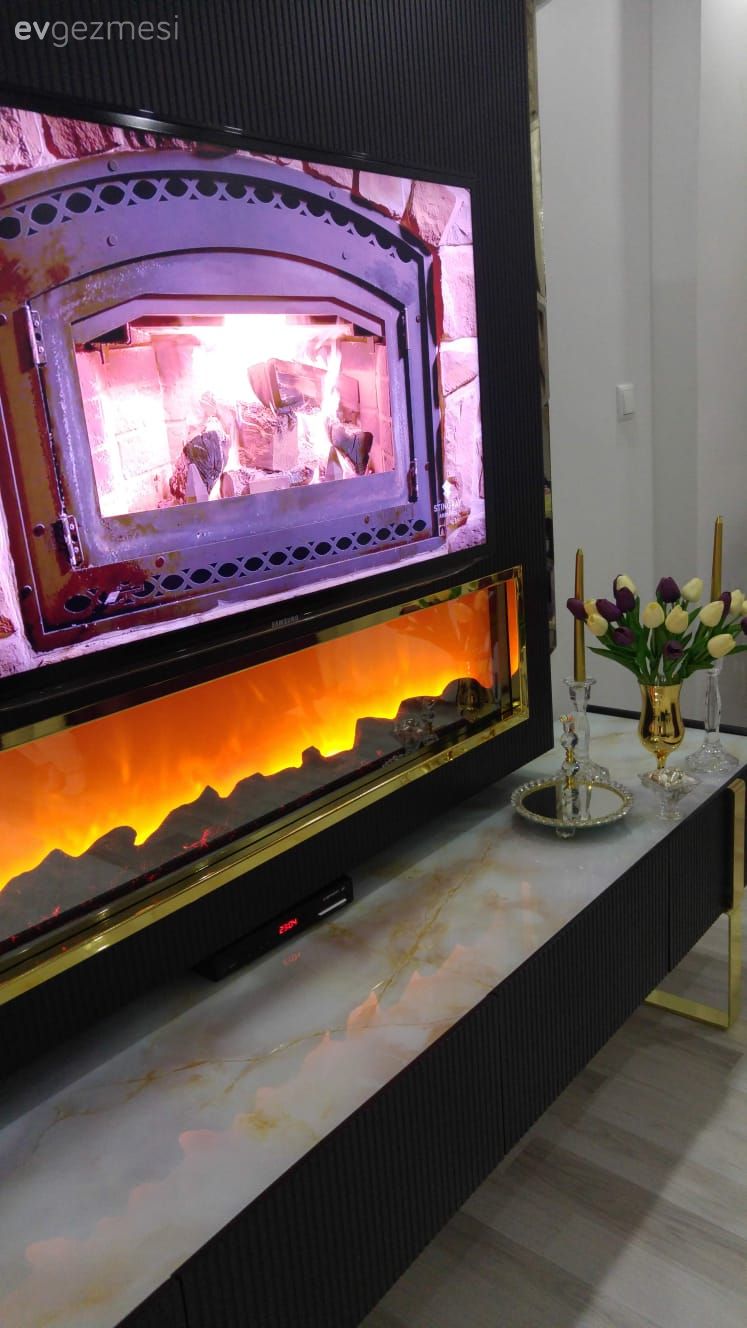 Tv ünitesi, Şömine, Salon