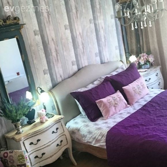 Duvar kağıdı, Mor, Yatak Odası