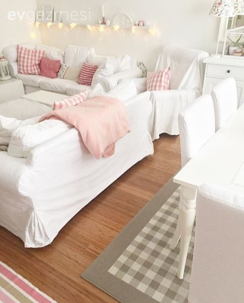 Beyaz, Gri, Halı, Ikea, Kırmızı, Salon