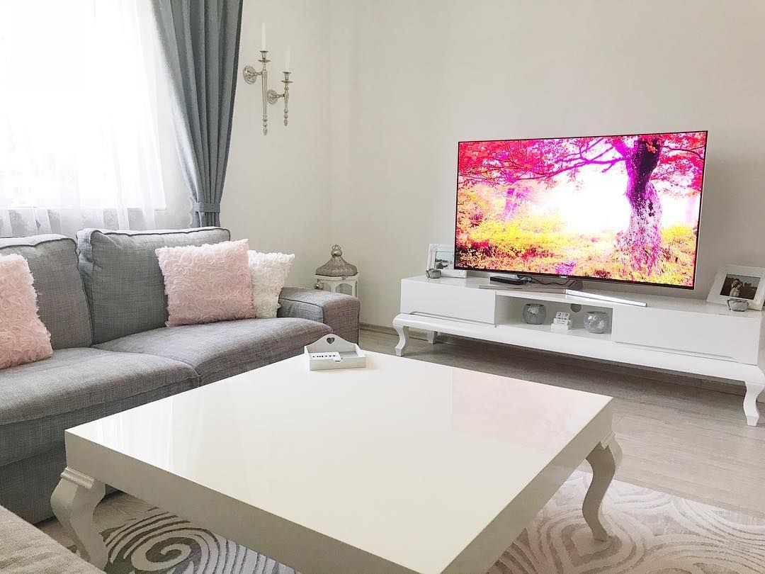 Salon, Tv ünitesi, Orta sehpa, Gri