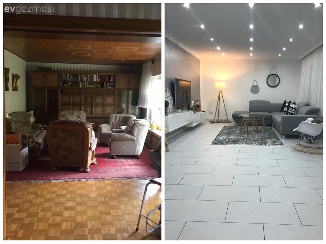 Tadilat ile yeniden hayat bulan bir ev. Harika dönüşümden kareler..