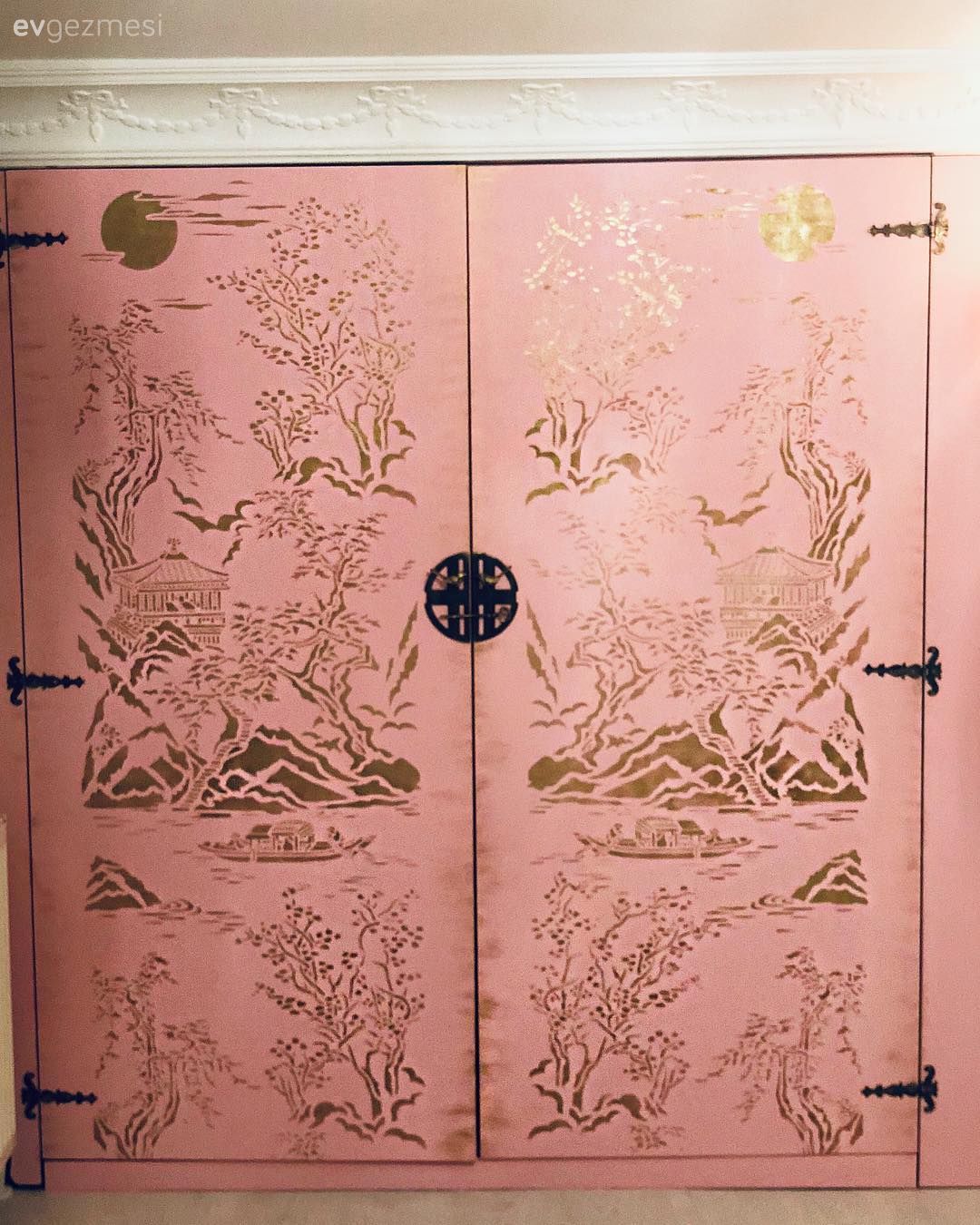 Mobilya boyama, Kendin Yap, Asya esintili dekorasyon, Pembe, Gömme dolap