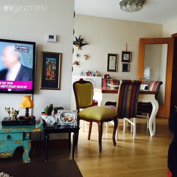 Salon, Sarı, Tv ünitesi, Yemek Odası