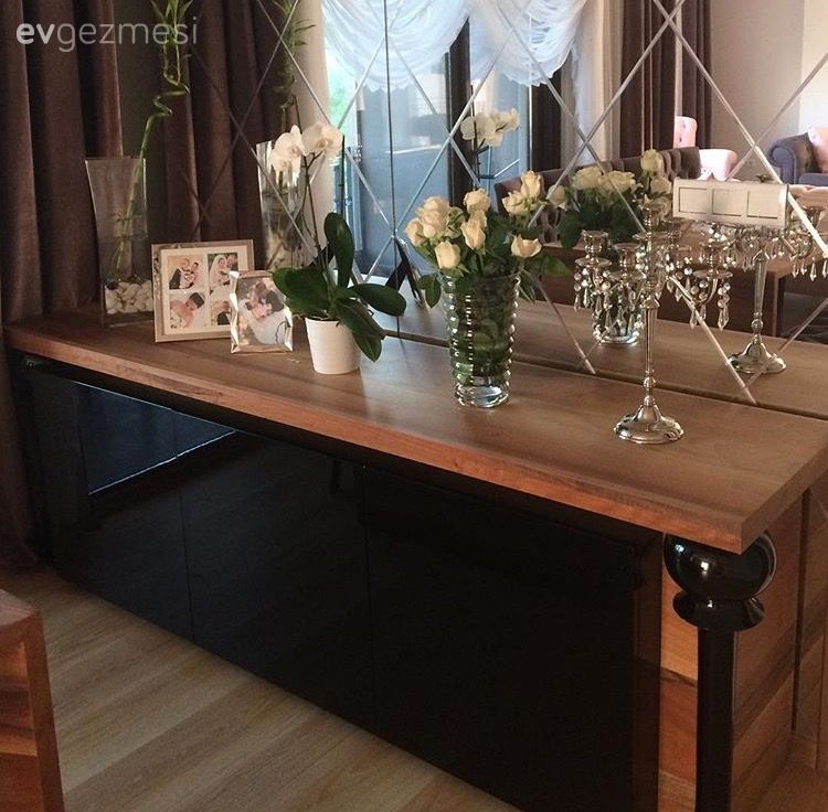 Ahşap Mobilya, Ayna, Konsol, Siyah