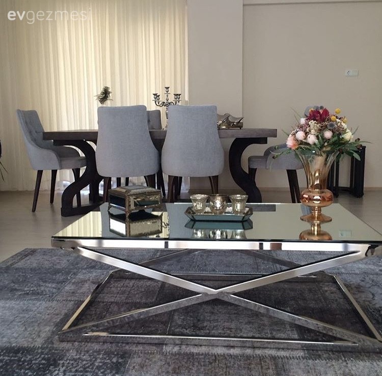 Ayna, Gri, Halı, Orta sehpa, Salon, Yemek Odası