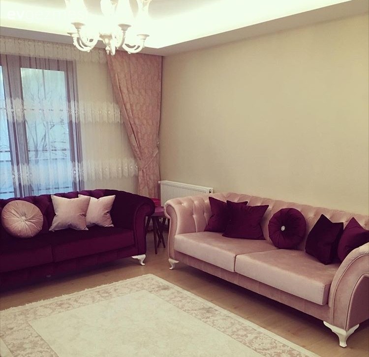 Aydınlatma, Fon perde, Mor, Pembe, Salon, Perde