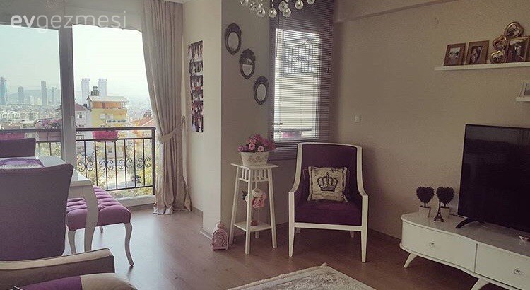 Berjer, Mor, Salon, Duvar dekorasyonu