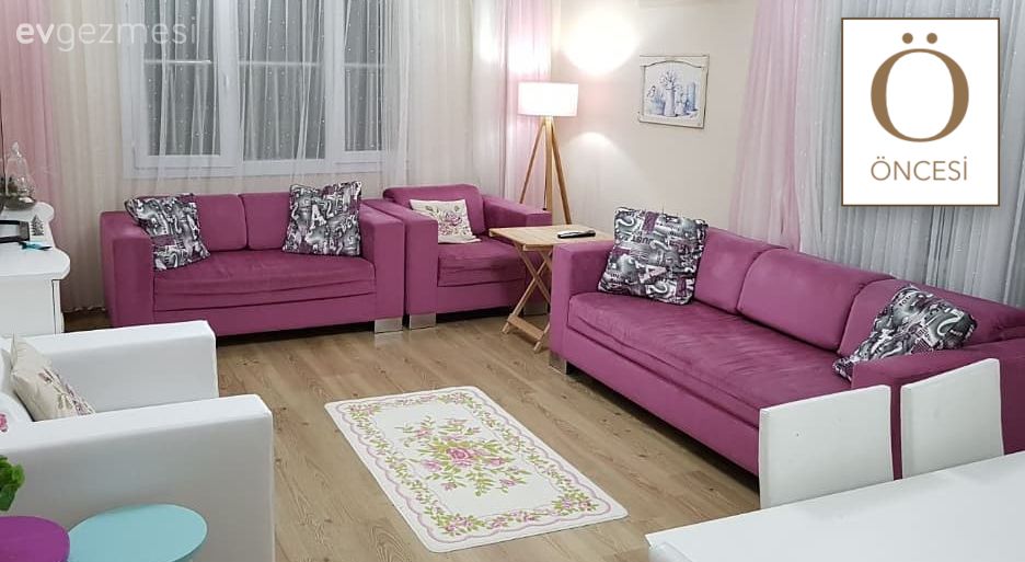 Yenilenen salonda bolca el emeği dokunuş. Filiz hanımın dönüşümü..