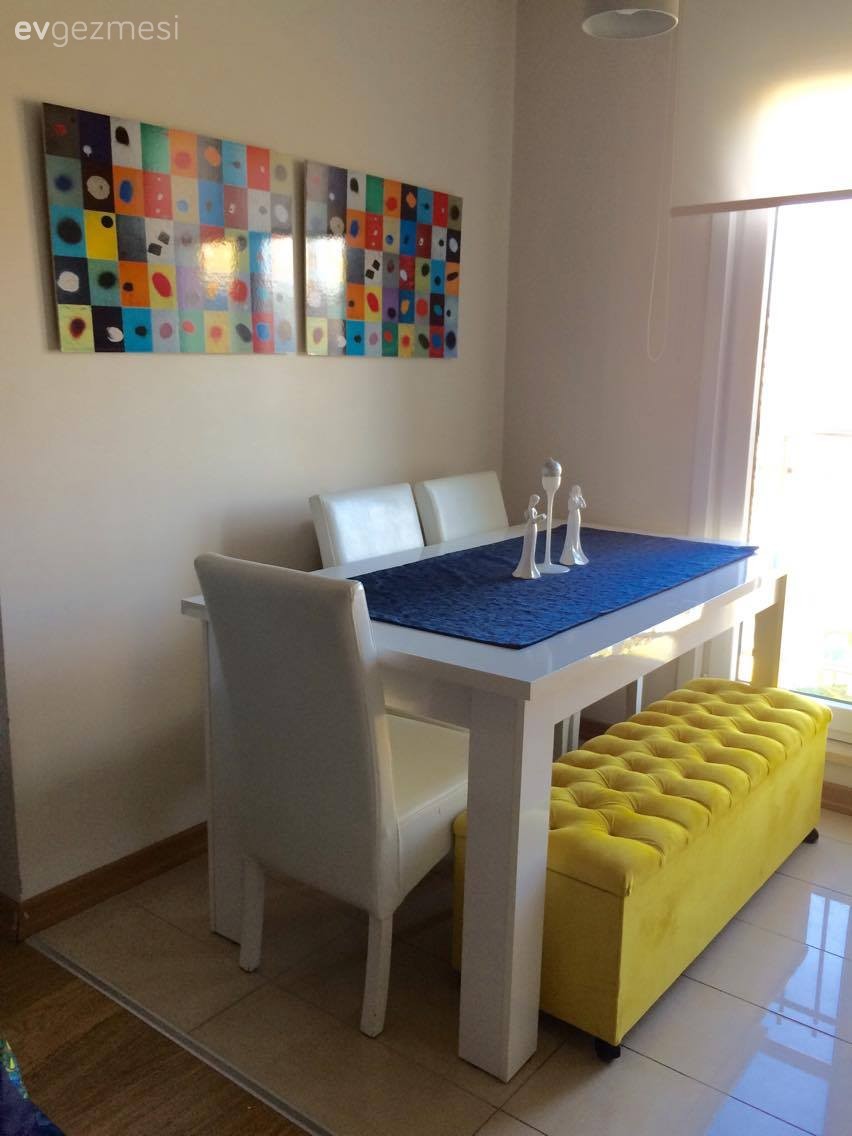 Pop art esintilerle canlı ve neşeli. Fatma hanımın evinden..