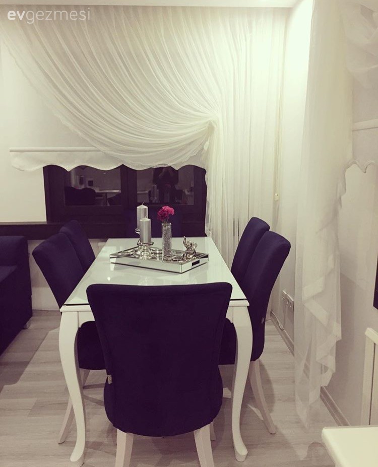 Kruvaze perde, Lacivert, Perde, Salon, Yemek Odası
