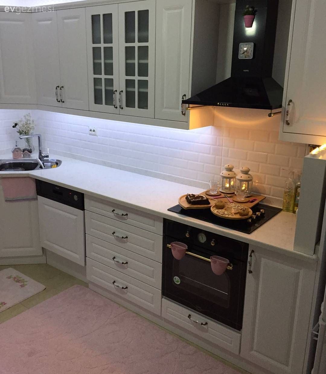 Ankastre, Rustik ankastre, Mutfak, Beyaz mutfak, Siyah- Beyaz