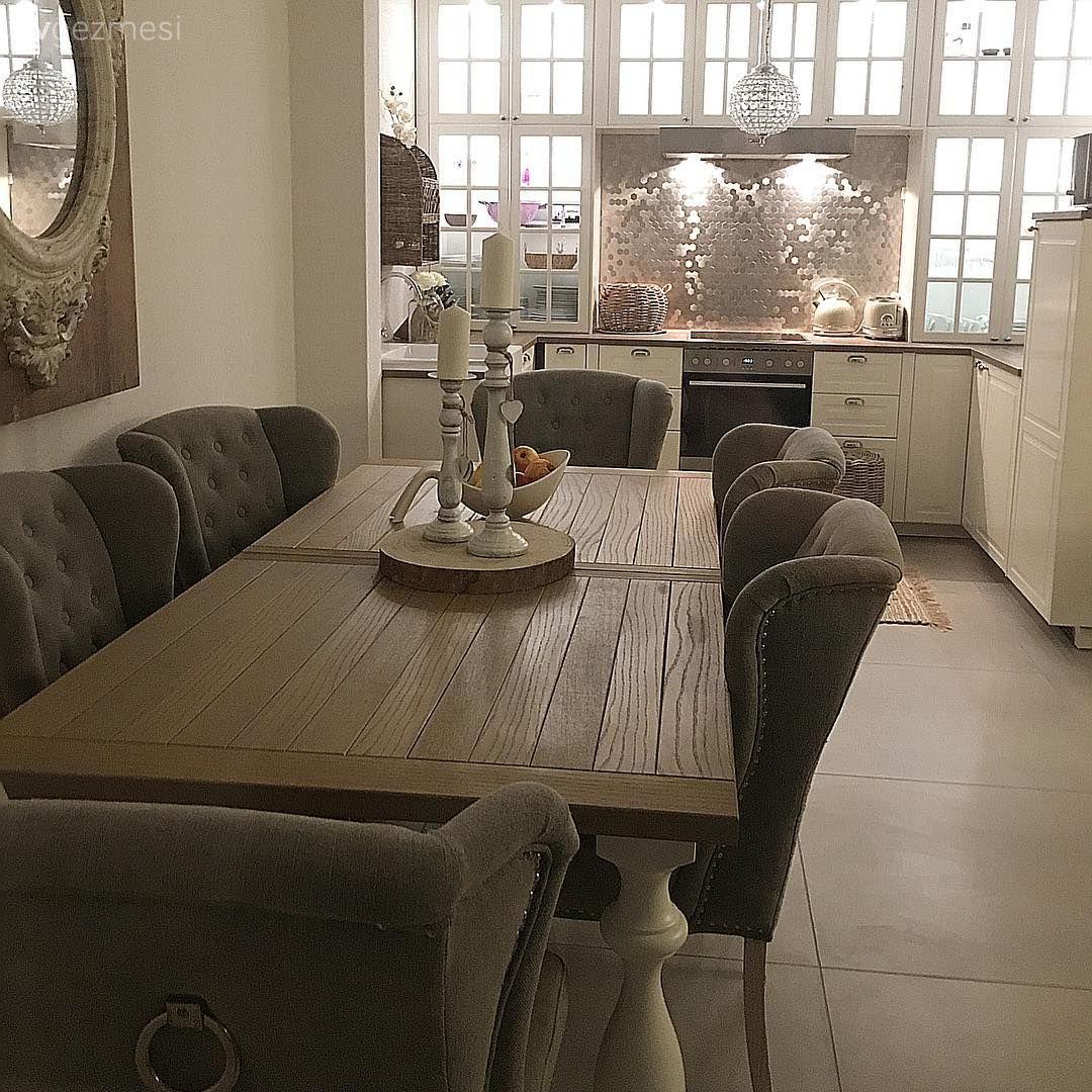 Mutfak, Amerikan Mutfak, Mutfak masası, Yemek Odası, Ahşap Mobilya, Doğal dekor, Gri, Ahşap masa, Ahşap mutfak