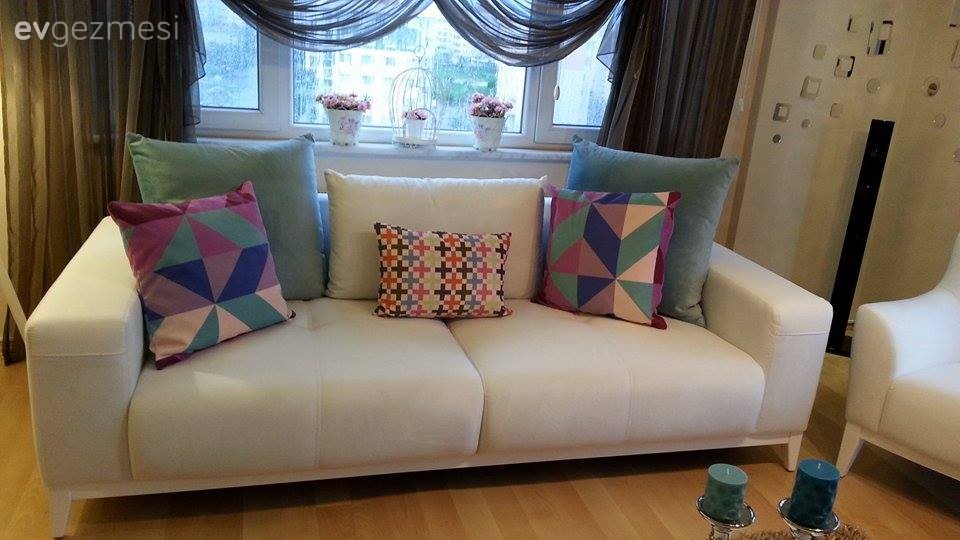 Mavi, Perde, Salon, Kırlent