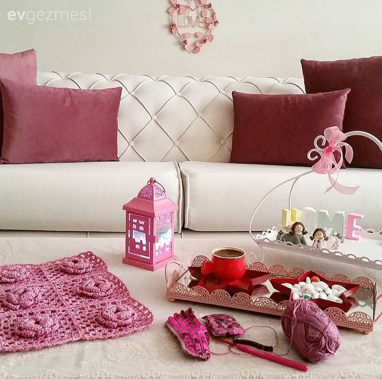 Bordo, Dekoratif Objeler, Pembe, Salon