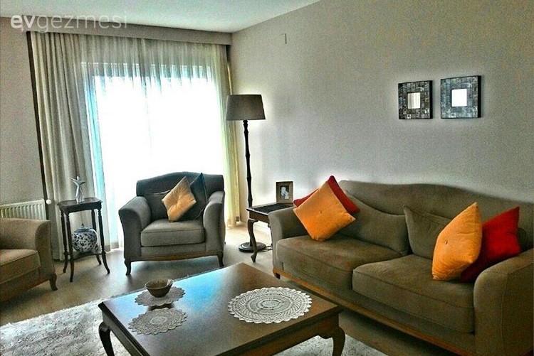 Ahşap Mobilya, Lambader, Orta sehpa, Salon, Sarı, Yeşil, Aydınlatma