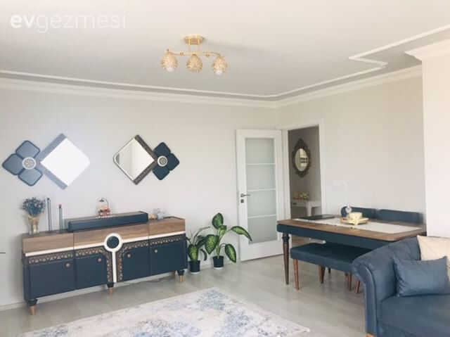 Salon, Konsol, Halı, Yemek Odası, Mavi, Dekoratif ayna, Ayna
