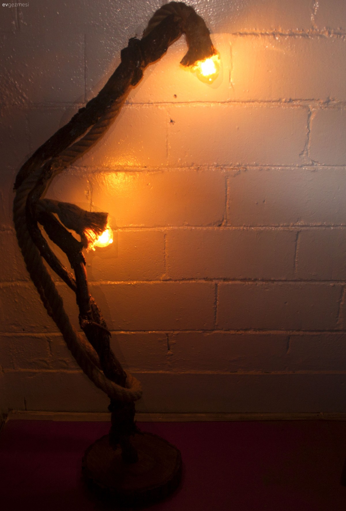 Dekoratif Halat Kütük Aydınlatma