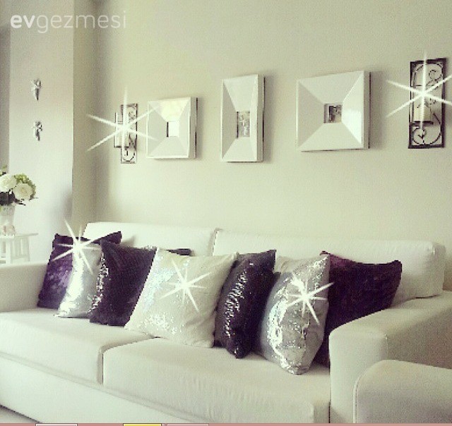 Beyaz, Gri, Mor, Salon