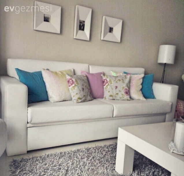 Beyaz, Çiçekli desen, Mavi, Pembe, Salon