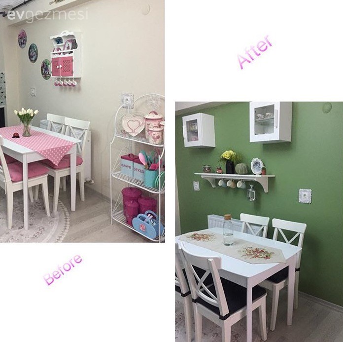 Küçük değişimlerle havası değişmiş bir alan: Yelin hanımın mutfağı..