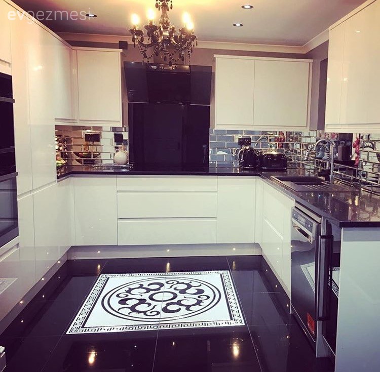 Ankastre, Ayna, Beyaz mutfak, Modern mutfak, Mutfak