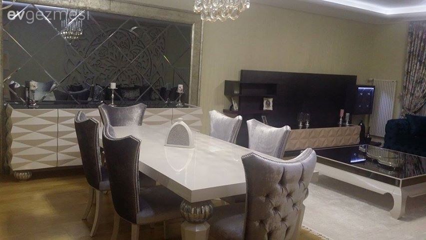 Ayna, Gri, Salon, Yemek Odası