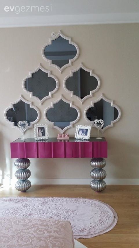 Ayna, Dresuar, Gümüş, Pembe, Yatak Odası