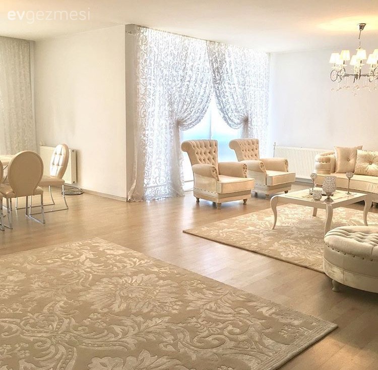Berjer, Halı, Krem, Perde, Salon