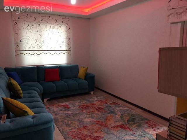 Halı, Köşe koltuk, Mavi, Oturma Odası, Perde