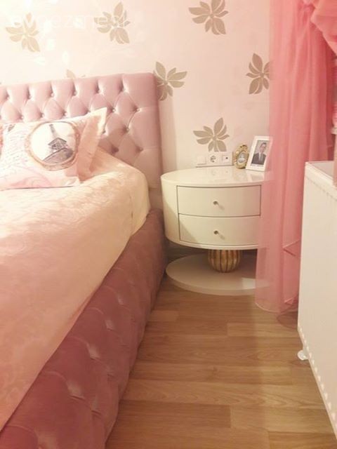 Duvar kağıdı, Pembe, Perde, Yatak Odası