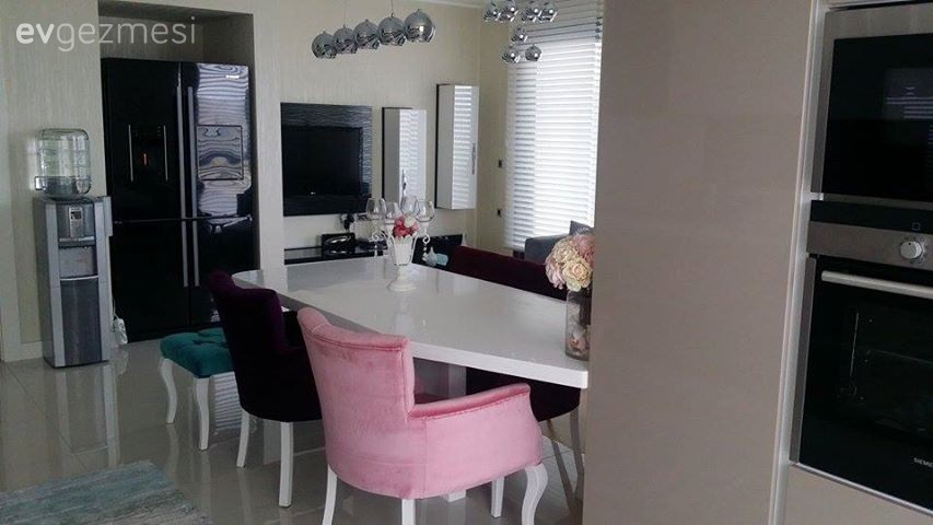 Amerikan Mutfak, Modern mutfak, Mutfak, Mutfak masası, Pembe