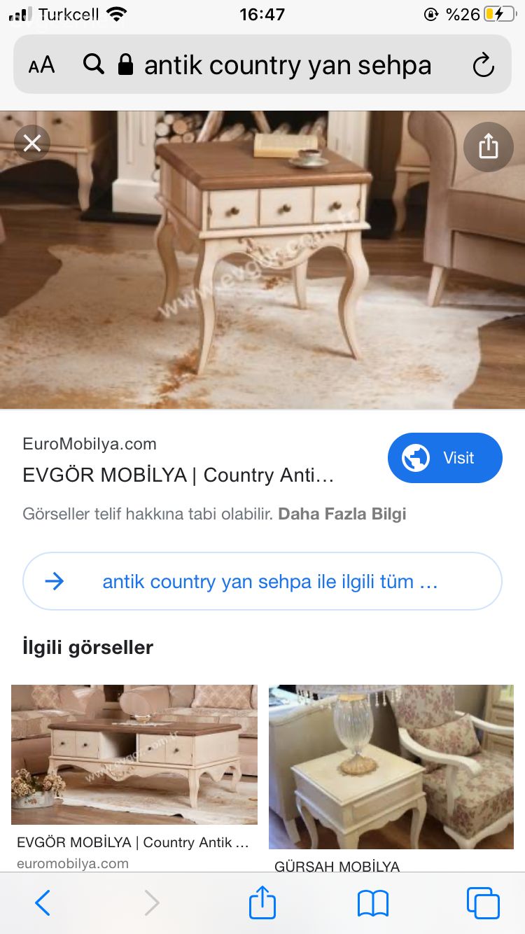 Yan sehpa ve zigon arıyorum