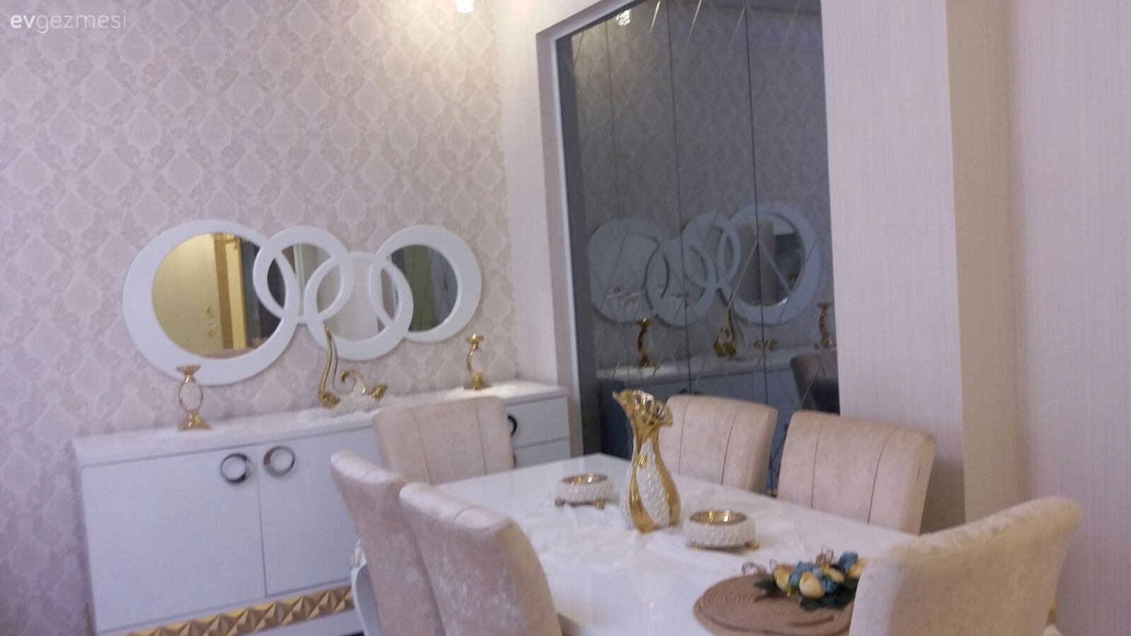 Salon, Konsol, Ayna, Yemek Odası, Krem