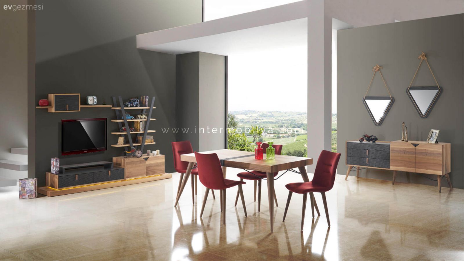 Bianco Antrasit Yemek Odası - INTER